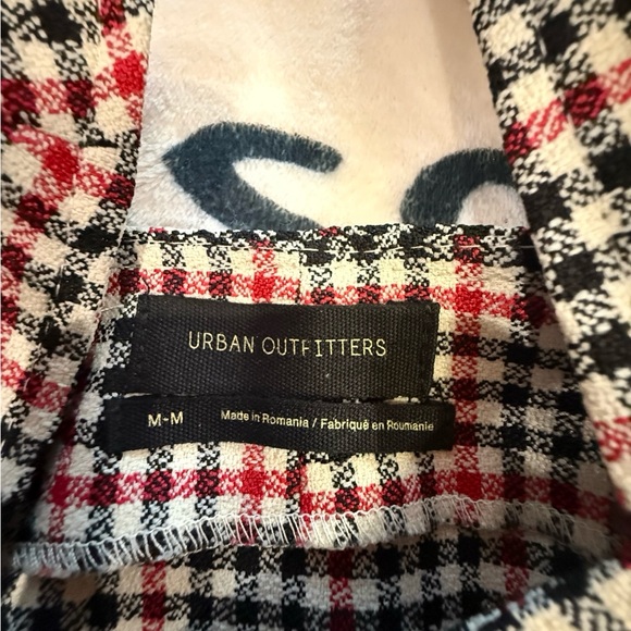 Urban Outfitters Plaid Pinafore Mini Dress Size Medium | Button Side Academia - Picture 10 of 12